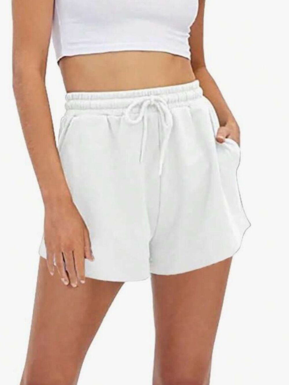 SHEIN white velour shorts
